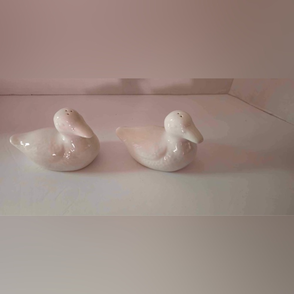 Vintage White Ducks Duck Salt and Pepper Shakers Shaker